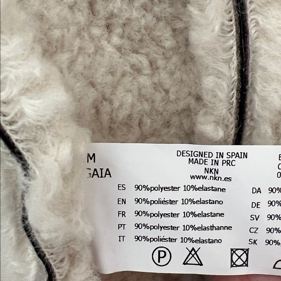 NKN Nekane Gaia Silver Faux Leather Embroidered Aviator Bomber Jacket Medium - Picture 11 of 12